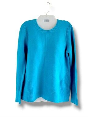 Alison Sheri | NWT Bright Sky Blue Long Sleeve Knit Sweater (SIZE S)